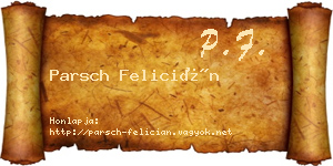 Parsch Felicián névjegykártya